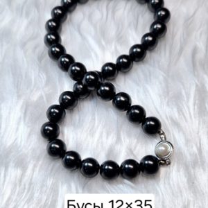 Бусы из шунгита 12 на 35 "Южная ночь"