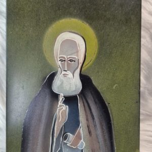 Картина на шунгите Свято Александр Свирский икона