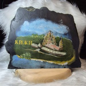 Картина на шунгите Корка Остров Кижи Карелия 2